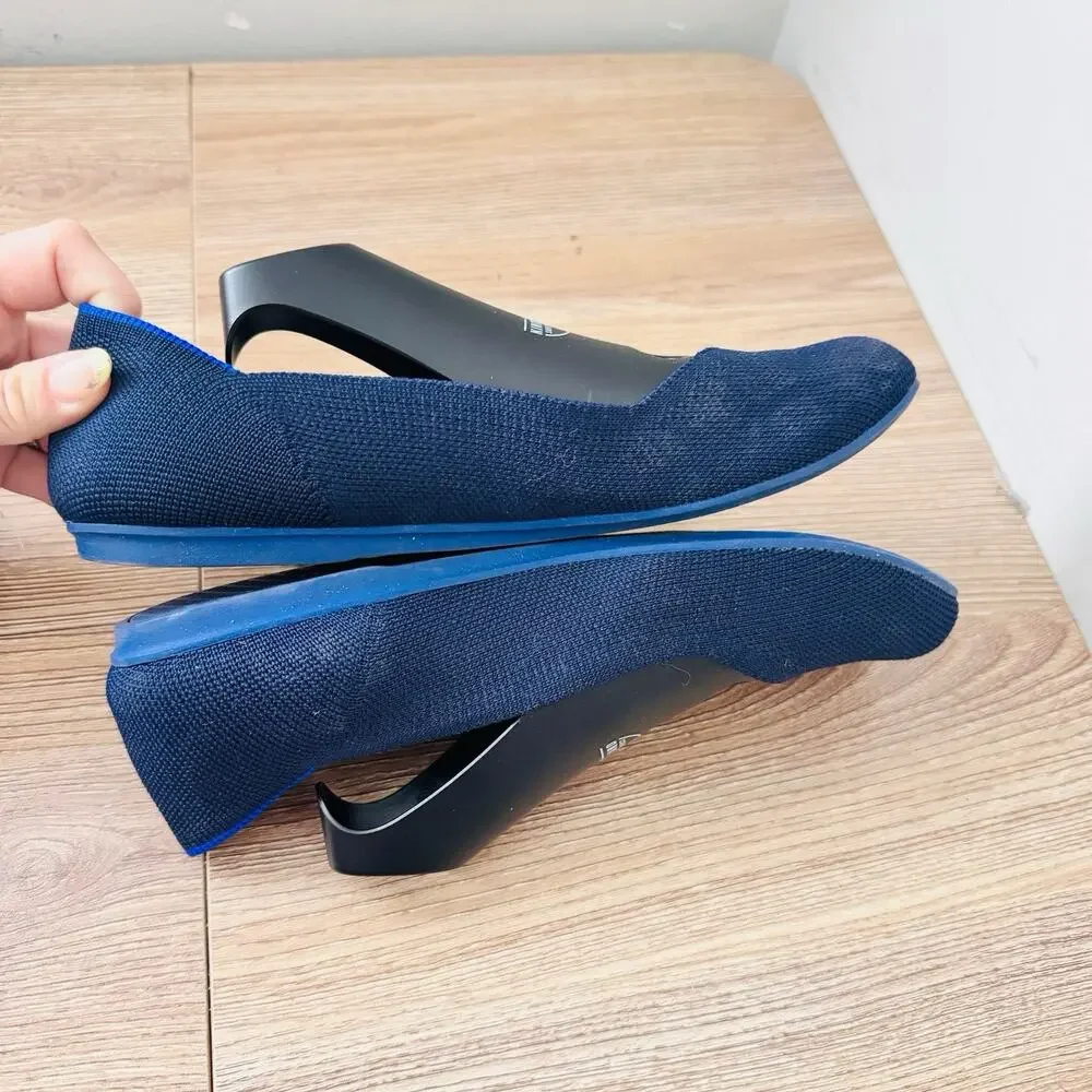 Rothy’s The Flat Navy Blue Knit Slip On Flats Women’s Size 7.5